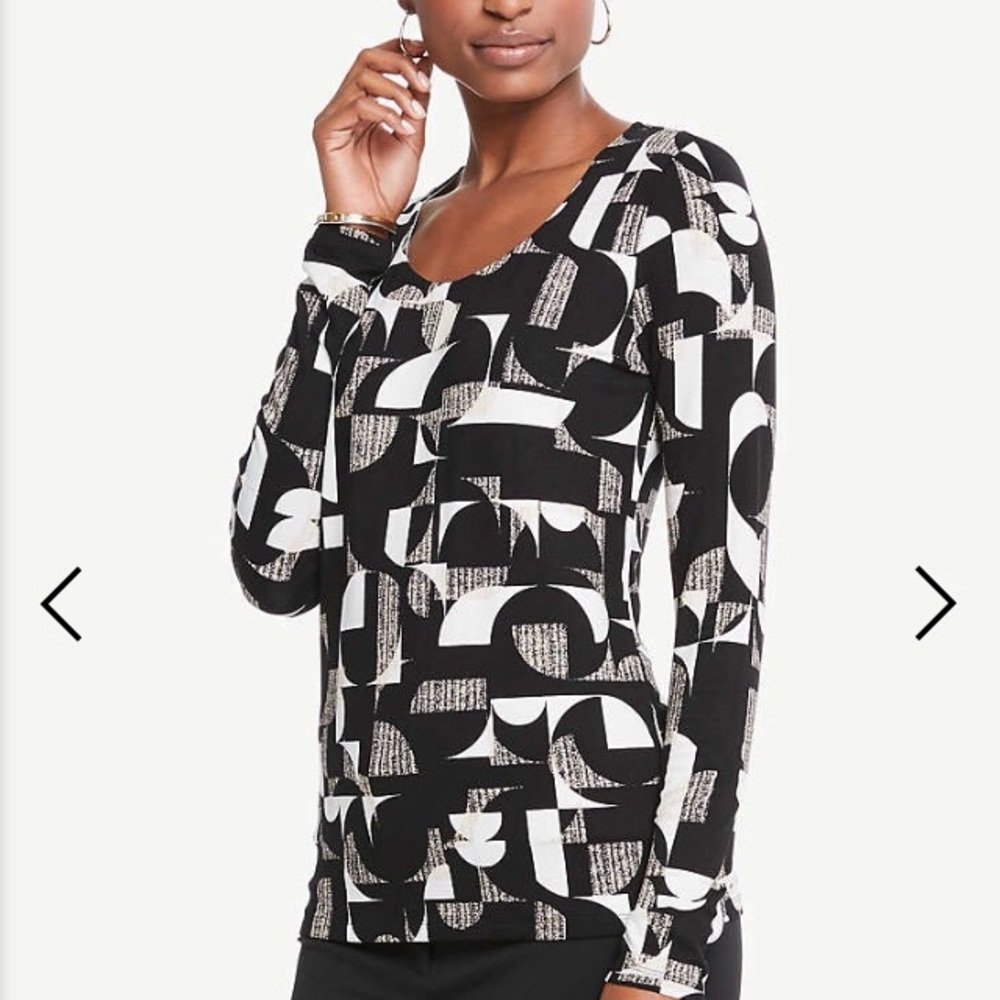 NWT ANN TAYLOR Factory Scoop Neck Top -XL - Picture 2 of 5